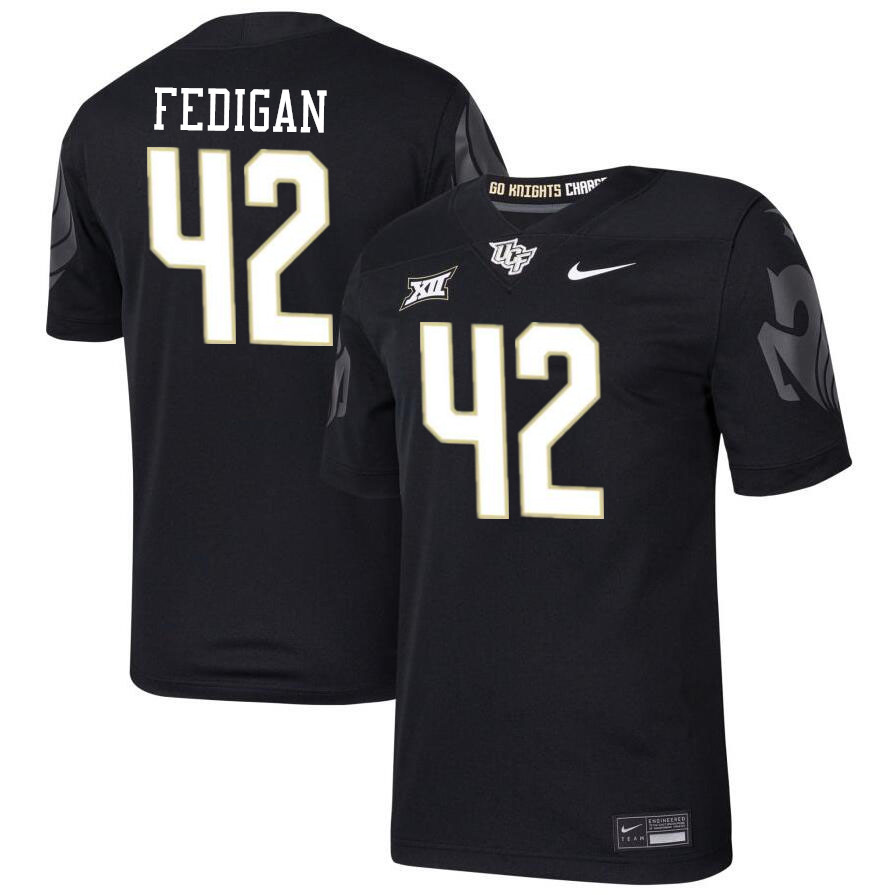 Men #42 Aidan Fedigan UCF Knights Big 12 Conference College Football Jerseys Stitched-Black